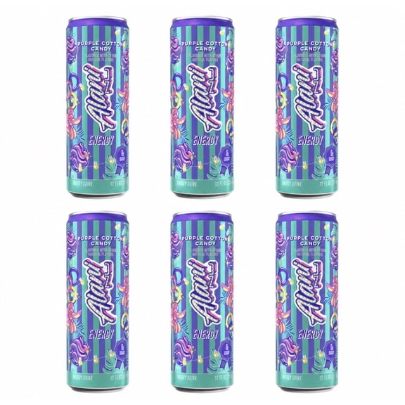 Alani Energy Drink Purple Cotton Candy 6 Count 12 fl oz