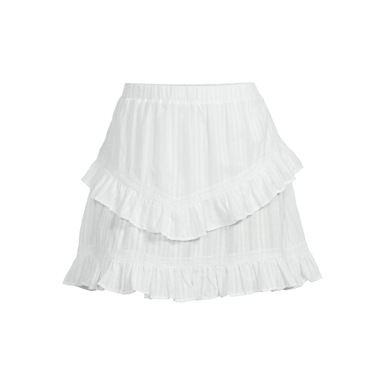 White ruffle top skirt xs