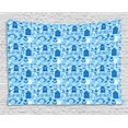 thumbnail image 1 of Dutch Tapestry, Elements from Nature and Architecture of Netherlands in Blue Tones, Wall Hanging for Bedroom Living Room Dorm Decor, 80W X 60L Inches, Navy Blue Pale Blue and White, by Ambesonne, 1 of 2