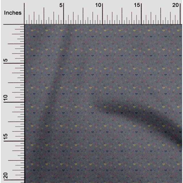 oneOone Georgette Viscose Gray Fabric Animal Face Cartoon Sewing Craft Projects Fabric Prints By Yard 42 Inch Wide