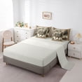 thumbnail image 5 of Homewish Jungle Animal Deer Bedding Comforter Set 7pcs for Female Men Women,Vintage Woodland Wildlife Queen Bedding Sets Super Cozy,Geometric Plaid Grid Queen Sheet Sets,Breathable Home Decor, 5 of 8