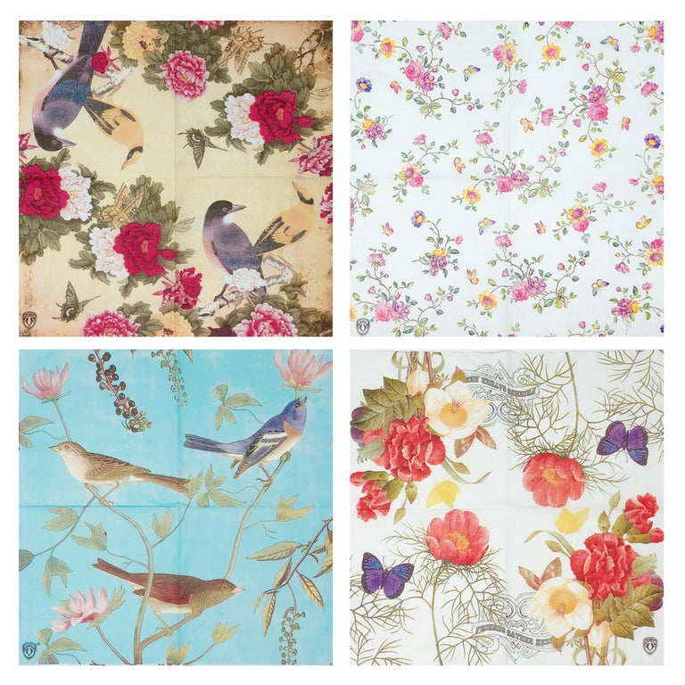 1 Pack/20 Sheet-Count Premium Printed Tissue Paper, Vintage Floral Tissue for Tea Party, Luncheon, Bridal Shower, Tea Party , Wedding or Decoupage