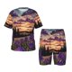 thumbnail image 1 of Balery Starry Night Purple Irises Conjunto de Pijama Infantil de Manga Corta con Estampado – Ropa de Dormir de Algodón Suave-4X-Large, 1 of 6