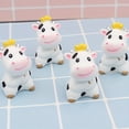 thumbnail image 4 of 3pcs Micro Landscape Small Animal Cute Cow Car Ornament, Car Decoration Set, 4 of 5