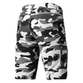 thumbnail image 3 of Havenx Men's Camo Cargo Shorts Knee Length Elastic Waist Shorts with Multi Pockets Stretch Button Pant Outdoor Hiking Camping Relaxed Fit Casual Clothes,White 4XL, 3 of 4