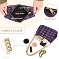 thumbnail image 4 of Ryvnso Purple Checkered Grid Pattern Womens Chain Shoulder Bag Tote Handbags Clutch Hobo Purse with Zipper for Travel, 4 of 7