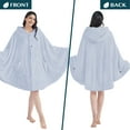 thumbnail image 6 of PAVILIA Angel Wrap Hooded Blanket Poncho, Wearable Blanket Throw Wrap Poncho for Women Adult, Cozy Fluffy Sherpa Fleece Shawl Cape with Hood pockets, Warm Gift for Mom Wife, Light Blue, 6 of 10