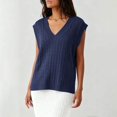thumbnail image 4 of Chuancc Women Color Block Tank Tops Holiday Outfits for Women V Neck Sweater Vest Black Sleeveless Sweater Sleeveless Sweater Tops for Women V Neck Sleeveless Solid Color Loose Pullover Sweater 3XL, 4 of 6