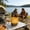 Yellow, variant on Meggemo Outdoor Portable Water Cup 3.54x3.15in Camping Coffee Tea Cup with Hanging Hole Eco Friendly Design