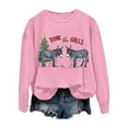 thumbnail image 2 of Donk The Halls Christmas Sweatshirts for Women 2025 Long Sleeve Crewneck Funny Donkey Graphic Sweatshirt Pullover Tops, 2 of 8