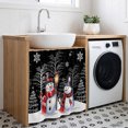 thumbnail image 3 of Black Christmas Cabinet Curtain 35"Wx35"L, Dustproof Under Sink Skirt with Self Adhesive Tape, Winter Snowman Xmas Tree Snowflake Cabinet Curtain Cover for Kitchen Sink, Bathroom Vanity, Laundry Room, 3 of 9