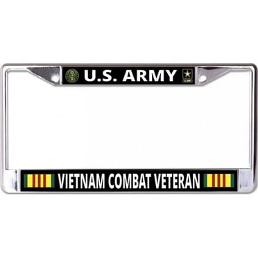 212 Main LPO6787 6 x 12 in. U.S. Army Vietnam Combat Veteran Chrome License Plate Frame