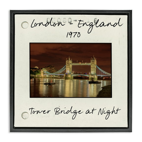 Stupell Industries London England Travel View Architecture Painting Black Floater Framed Canvas Art Print Wall Art, 18 x 18