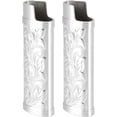 thumbnail image 2 of HUGFEGWE Lighter Case Zinc Alloy Outdoor Camping Hiking Floral Pattern Lighter Storage Container (Silver) CJB91-40035, 2 of 8