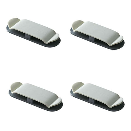 

KEVCHE Household Plug Clip Holder Traceless Hook Wire Fixer Wire Storage 4PC - Gray