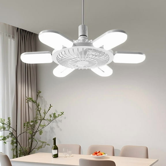 LETOUR 6000 Lumen Fan Lamp 2-in-1 Ceiling Light & Fan with 3 Adjustable Speed Timer Function with Remote Control, Energy-Saving, 18dB Quiet, Eye Protection No Flicker, E26/27 Socket