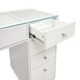 thumbnail image 3 of Impressions Vanity Naomi Desk with Mirrored Glass Top, Makeup Set & 10 Storage Drawers, White, 3 of 6