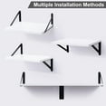 thumbnail image 5 of White Floating Shelves, 12 Inch Deep Wall Mounted Shelves Set of 2, Modern Style Solid Wood Shelves for Wall Decor Storage Shelves for Kitchen Bathroom Bedroom Living Room, 5 of 6