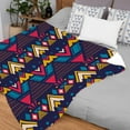 thumbnail image 3 of Boho Tribal Native Stripe Aztec Print Flannel Throw Blanket Warm Cozy Soft, 3 of 5