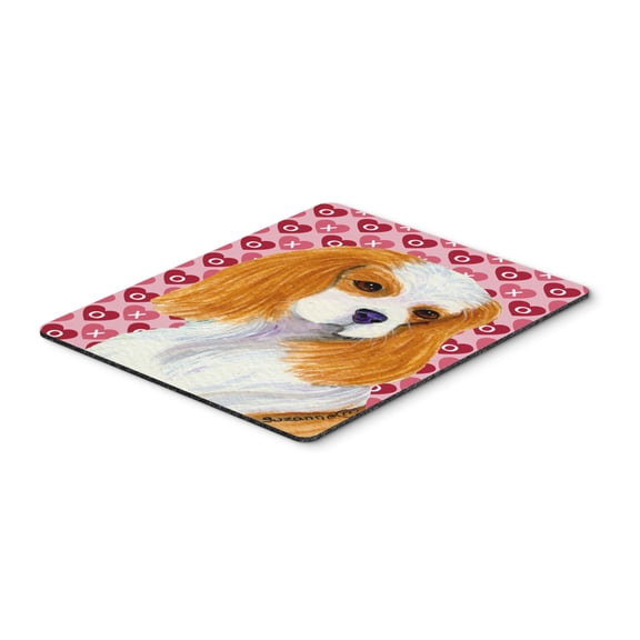 "Cavalier Spaniel Hearts Love and Valentines Day Portrait Mouse Pad Hot Pad or Trivet"