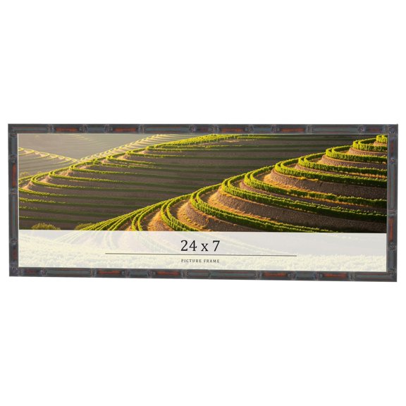 24x7 Frame Brown Bamboo with Dark Coffee/Walnut Finish | Solid Wood Picture Frame Width 0.75 Inches