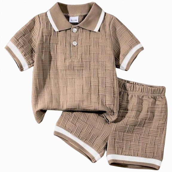 Ccpelsie Girls Summer Outfits 2 Piece Set Girls Short Sets Cute Ruffle Top and Bow Denim Shorts 5–12Y(Coffee,9-12 Months)