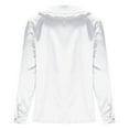 thumbnail image 6 of Lenpel Women's Satin Silk Blouses Long Sleeve Babydoll Collared Ruffle Trim Button down Shirts Dressy Casual Work Tops(White,Medium), 6 of 7