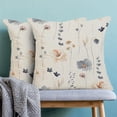 thumbnail image 2 of Spring Pillow Covers 18x18 Inch 2 Pcs, Watercolor Blue Flower Leaves Decorative Throw Pillows,Plant Floral Leaf Summer Seasonal Outdoor Decor Pillowcase Cushion Cover for Couch Sofa, 2 of 6