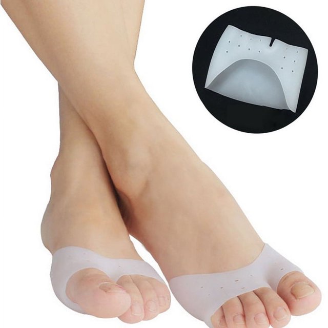 Almohadillas para pies metatarsianos de medio dedo, plantilla para almohadillas para pies, soporte para pies de gel de silicona suave para ampollas de fascitis plantar de neuroma