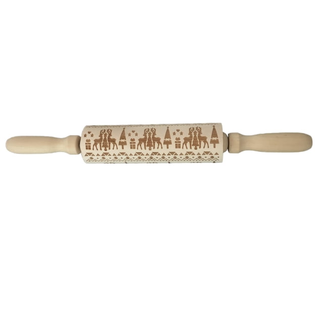 Under 10 Rolling Pin Christmas Rolling Pin Engraved Carved Wood Embossed Rolling Pin Kitchen Tool