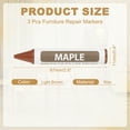 thumbnail image 2 of Furniture Markers Touch Up, 3Pcs Wax Wood Filler Sticks Furniture Repair Crayons for Scratches Wood Floor Holes Tables, Light Brown, 2 of 6