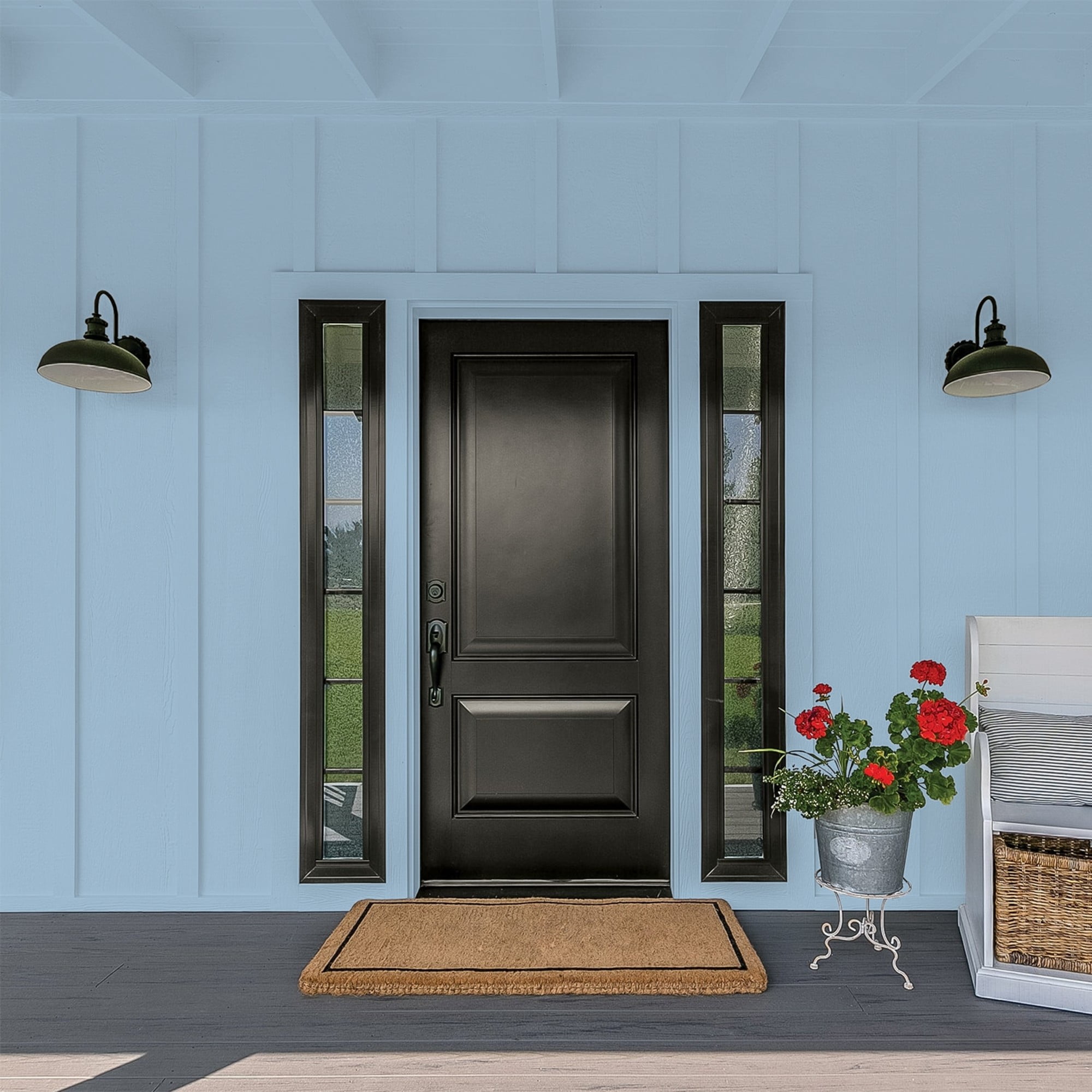 Glidden One Coat Dresden Dream / Blue Flat Exterior Paint with Primer, 1 Gallon