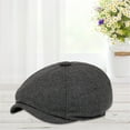 thumbnail image 3 of Audhol Classic French Beret Hats Herringbone Twill Beret For Men And Women Autumn And Winter Retro Hat Forward Hat Trend Artist Beret For Women Girls Winter Dark Gray M, 3 of 8