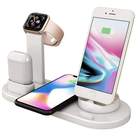 Wireless Charger, 4 in 1 Charging Station for Apple, Wireless Charging Pad Stand with Apple Watch Charger Stand