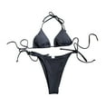 thumbnail image 2 of Bikini para mujer Traje de baño de traje de baño para actividades acuáticas de clubes Spas de vacaciones Negro S, 2 of 9