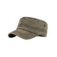thumbnail image 2 of Mgmyaa Men's Vintage Flat Top Baseball Cap Adjustable Snapback Streetwear Style Hat Daily Casual Sport Headwear Solid Color Military Inspired Cap, 2 of 8
