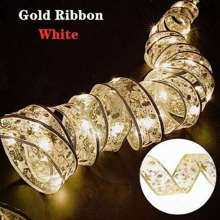 

QWZNDZGR Ribbon Fairy Light Christmas Decoration Christmas Tree Ornaments For Home 2022 Bows String Lights Navidad Natal New Year 2023