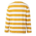 thumbnail image 4 of SNKSDGM Chemises à Manches Longues pour Femmes Élégantes Hauts Courts à Manches Longues pour Femmes Grande Taille Automne Hiver Col Rond Chandail à Rayures Chandail Hauts Blouse à Manches Longues m, 4 of 5