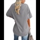 thumbnail image 3 of Camiseta Básica de Corta con Cuello en V, Gris , L, 3 of 5