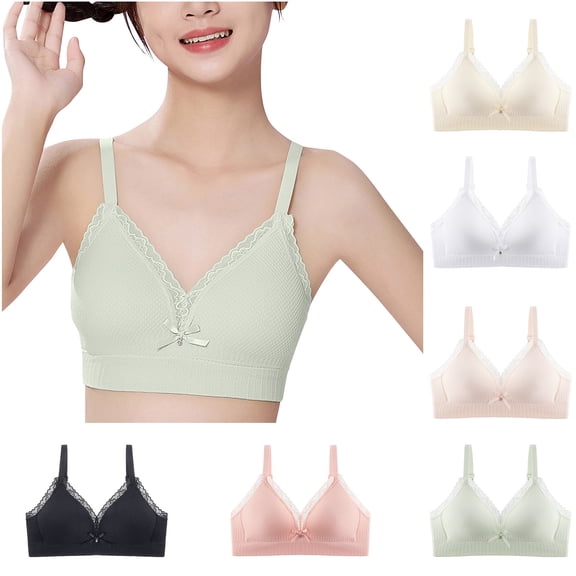 Loopsun 14 to 18 Years Girls Thin Breathable Fixed Cups Training Bra Beige, 16-17Years