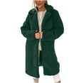 thumbnail image 3 of DAFPZW Winter Jackets for Women Thicken Warm Fuzzy Fleece Jacket Lapel Collar Long Trench Coat Fluffy Cozy Outerwear, 3 of 4