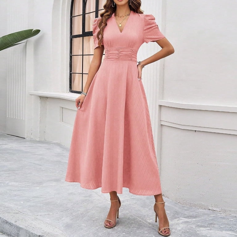 casual long dress pencil skirt High waisted by Le Cre Limited Edition Ideal for professional and Color:Navy Blue as Picture Slinky Flare Sleeve Dress smarttag_plus_size_available