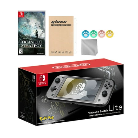 Nintendo Switch Lite Pokemon Dialga & Palkia Limited Edition with Triangle Strategy and Mytrix Accessories NS Game Disc Bundle Best Holiday Gift