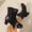 Black, variant on Women Large Size Ankle Boots Side Zipper for Easy on Loose Round Toe Chunky Heel for Daily Time Outfit Matching Black 9.5(43)