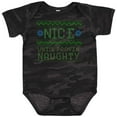 thumbnail image 3 of Inktastic Ugly Sweater Nice until Proven Naughty Boys or Girls Baby Bodysuit, 3 of 5