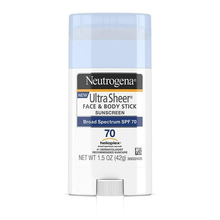 Neutrogena Ultra Sheer Non-Greasy Sunscreen Stick for Face & Body, Broad Spectrum SPF 70, 1.5 (Best Non Greasy Sunscreen For Face In India)