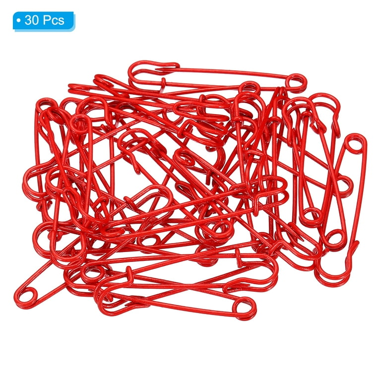 Uxcell Safety Pins 2.48 Inch Large Metal Sewing Pins Red 50Pcs