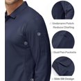 thumbnail image 6 of Men's Polo Shirts 3 Button Quick Dry Performance Long Sleeve Tactical Shirts Pique Jersey Golf Shirt, 6 of 6