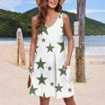 thumbnail image 1 of Ovzne Robes d'Été pour Femmes Robe d'Été Mode Poches Imprimées Sans Manches Col en V Grande Taille Robe Imprimée Liquidation, 1 of 5