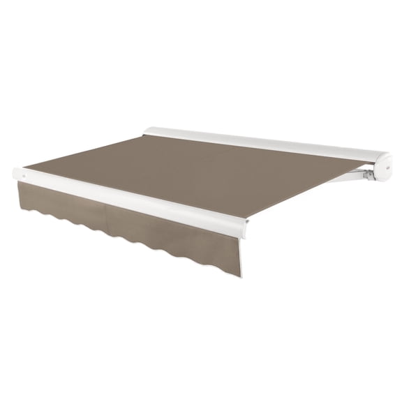 Awntech 18 Ft Key West Left Motorized Heavy Duty Patio Retractable Awning with Cassette (216in x 9.38in x 120in), Taupe